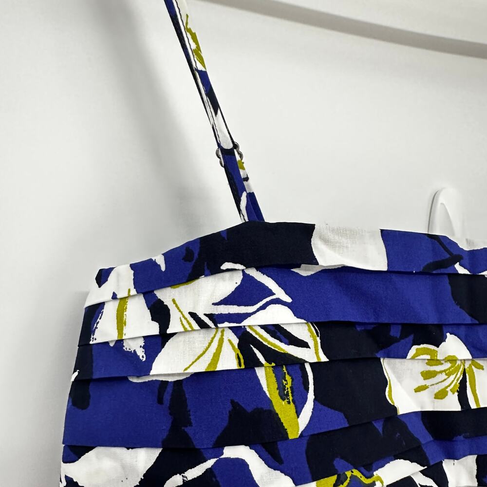 EVEREVE NWT Emmie Ruched Midi Dress in Blue Bold Floral // L - Picture 4 of 12